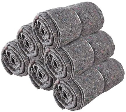 Pack and Move Set med 6 skyddsfiltar i återvunnet material - 1,5 x 2 m - 350 g/m² - ljunggrå