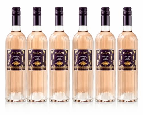 Canti - Vin Rosé Italien Sec Pinot Grigio D.O.C. Friuli, Saveur Fraîche avec une Bouche Douce et Ronde, 6x750 ml