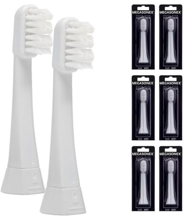 6 têtes de brosse Megasonex Zigzag - Douces
