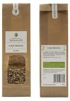 Tisana Liquirizia 100 grammi - Erboristeria Simoncelli - Infuso Espettorante con Liquirizia per Tosse, Bruciori di Stomaco e Gastriti