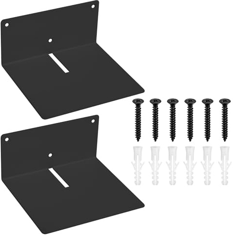 bayidun 2 STK Schwarze schwebende Wand Bücherregale aus Metall | Unsichtbares Wandregal Maße 170x150x80 mm für Schlafzimmer, Büro und Küche