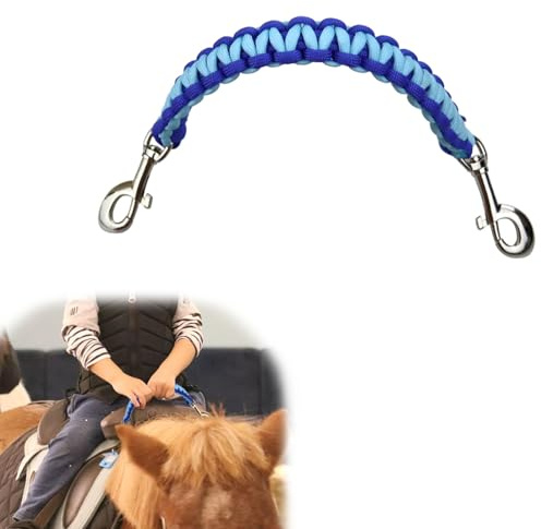 vomvomp Saddle Balance Strap with Snaps for English Saddle Training Handle, Ideal for Horse Riding, Blue, 14 Inches