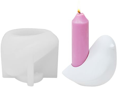 Skeadex Silikonformen Gießformen Vogel, 3D Vogel Kerzenformen zum Gießen, Silikonform Kerzenhalter Vogel für Beton, Herbst Halloween Weihnachten Deko (1pcs)