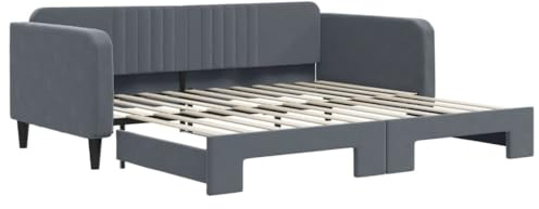 vidaXL Tagesbett Ausziehbar Dunkelgrau 100x200 cm Samt