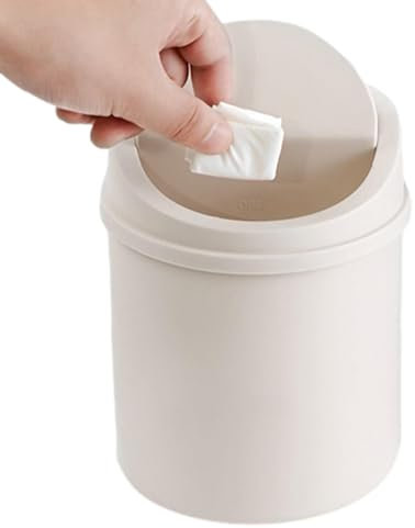 Genérico Papelera Basculante plásticos para Mesa, Cubo de Basura para Escritorio, Papelera de Oficina Pequeña, Papelera Dormitorio para Salón Cocina Dormitorio Baño y Oficina(blancos)