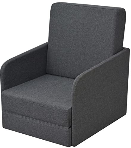 Sufrk Ausziehbarer Schlafsessel Dunkelgrau Stoff Sofa with Bed Folding Ausklappbares Couchbett