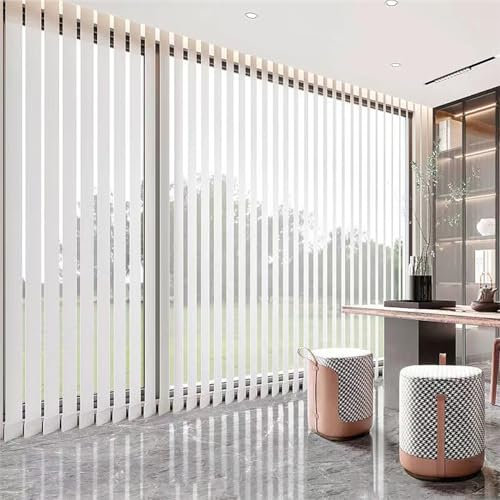 LRYELWA Tenda a Strisce Verticali con Bande in Tessuto da 98 MM,Tende Verticali Scorrevoli per Finestra,Oscuranti,Isolamento Termico,Tende Verticali per Ufficio a Casa,Bianco (150cm x 220cm)