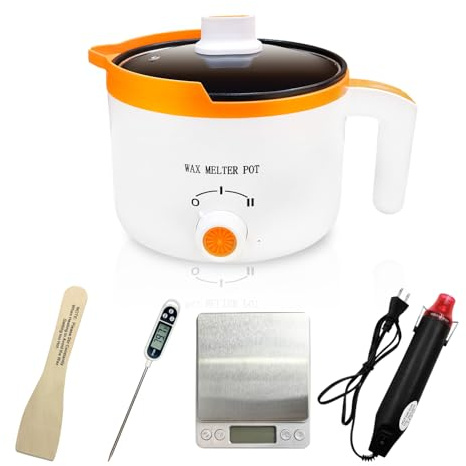 Ksedcon Electric Wax Melting Pot with Scale (No Battery) for Candle Making, Wax Melter with Heat Gun, Thermometer
