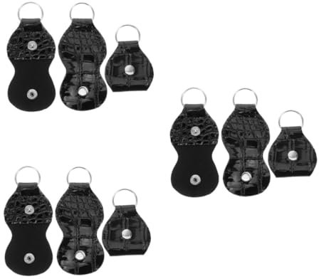 ifundom 3 Sätze Für Gitarrenplektren Aufbewahrung Von Gitarrenplektren Männersachen Plektrenhalter Zur Befestigung An Der Gitarre Gitarrenkette Leder Black 3 Stück * 3