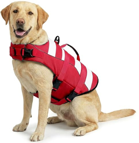 ASENKU Giubbotto Salvagente Cane XL,Salvagente Cane Taglia Grande con Manico,Aiuto al Galleggiamento, Giubbotto Galleggiante per Cani per Bulldog Francese, Labrador,Barboncino
