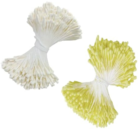 800 Stück Pfeifenreiniger Blumen Staubblatt mit Zwei Perlen Köpfen 3mm, DIY Handgemachter Blumen Basteln Pfeifenputzer Tulpe Blumenstrauß Pfeifenreiniger Zubehör für DIY Handwerksprojekt