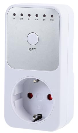 jojofuny Prise De Courant Programmable Minuterie Mécanique 1-10 Heures, Arrêt Automatique Sécurité, Compatible Usage Intérieur Domestique, 1 Unité, Minuterie Énergie