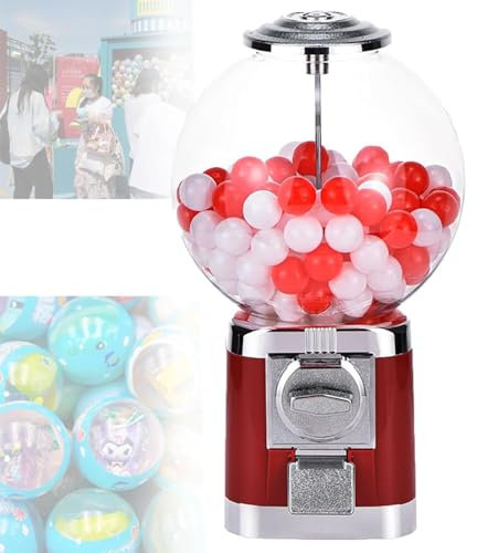 Distributore di gomme da Masticare Bubble Gumball, distributore di Palline alla rinfusa con 100 Twister da 32 mm, distributore di Caramelle per Giocattoli Classici Bubble Capsule per Negozi Red