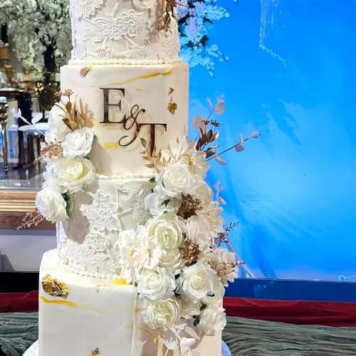 Benutzerdefinierte Name Anfangsbuchstabe Kuchen Toppers, Hochzeitstorte Dekor Mit Namen, Acryl Kuchen Topper Für 3.9/5.9/7.9 Zoll Personalisierte Dekorationen Für Hochzeit, Geburtstag