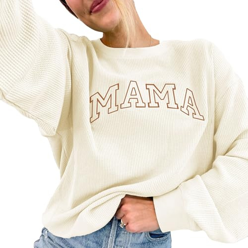 Giftifymama Maternity Sweatshirt Nursing Top Waffle Knit Breastfeeding Shirt with Zipper Pregnancy Mama Clothes Pullover Beige L