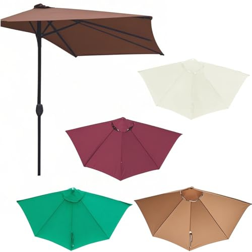 KPEGAXS Half Umbrella Replacement Canopy Outdoor 8.2/9.8ft Umbrella Replacement Cloth，Parasol Canopy For Patio Umbrellas Garden Parasol(Green,9.8ft/3m)