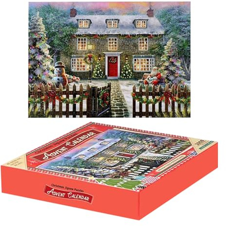 Puzzle Weihnachten, Weihnachtspuzzle 1008 Teile Puzzle für Erwachsene und Kinder, Christmas Village Puzzles Erwachsene in 70 X 50 cm, Interaktives Familienspiel