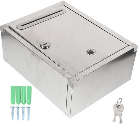 Yardenfun 1pezzi Postale in Acciaio Inox Serratura Postale Da Parete Per Esterni Delle Lettere Spazio Per Posta