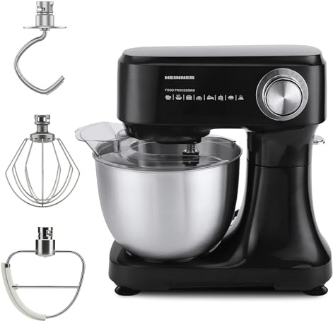 HEINNER HPM-D750BK Stand Mixer – Planetary Mixing System, 750W Power, 3.5L Stainless Steel Bowl, 10 Speed Settings, Splash Guard, Black, 3-Year Warranty (Anthrazit, 3. 5 L)