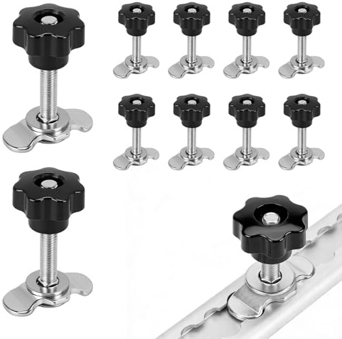 SANLIKE Binari a vite airline, 10 pezzi, M8 per 60, raccordo airline, nero | Vite per sistema airline, resistente, installazione semplice, ideale per camper, rimorchio e trasporti