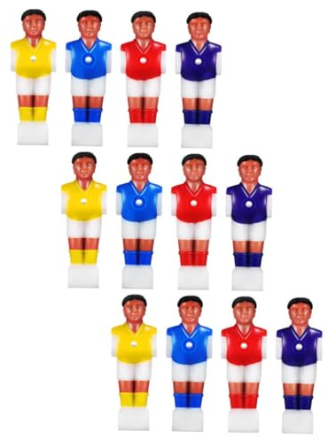 ORFOFE 12 Pezzi Figure di Calcio Balilla in Plastica Resistente Giocatori Sostitutivi Colorati per Gioco da Tavolo Calcio Balilla Accessori Ergonomici per Ricambio