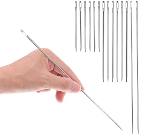 Gjinxi Agujas de tapicería, 14 unidades, agujas de coser con ojal grande 3/5/10 | Agujas de coser profesionales para tapicería y manualidades, para piel y lona