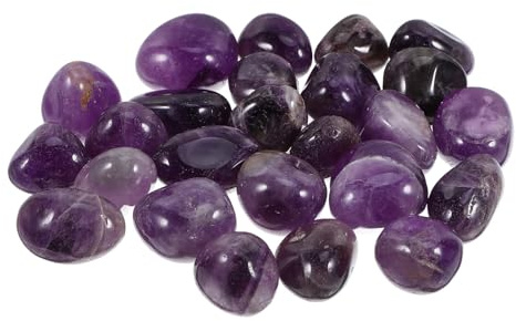 LAPYAPPE 300g Natural Amethyst Agate Polished Stones Bulk Quartz Crystal Healing Pebbles for Vase Fillers Garden Landscaping