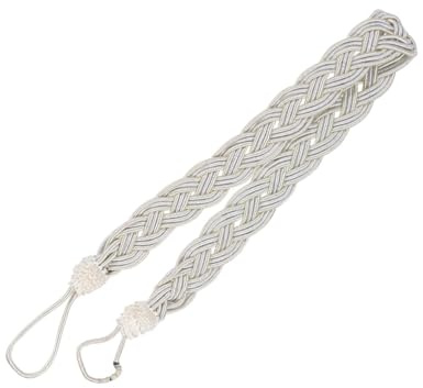 GAROZATION 2 Piezas de Correas Trenzadas para Sujetar Cortinas de Poliéster Beige, Fáciles de Usar y Resistentes, Ideales para Salón y Dormitorio Modernos