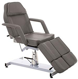 DELUKE Kosmetikliege Passau hydraulisch - 86x185x185cm, Kunstleder, Grau | Massageliege Tattooliege