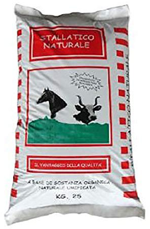 STALLATICO NATURALE IN POLVERE KG.25 FERTILIZZANTE ORGANICO Consentito in Agricoltura Biologica