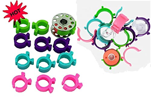 62 Piece Bobbin Holder Set for Sewing Machines - Bobbin Clamps for Organizing Threads and Avoiding Tangles 50+12