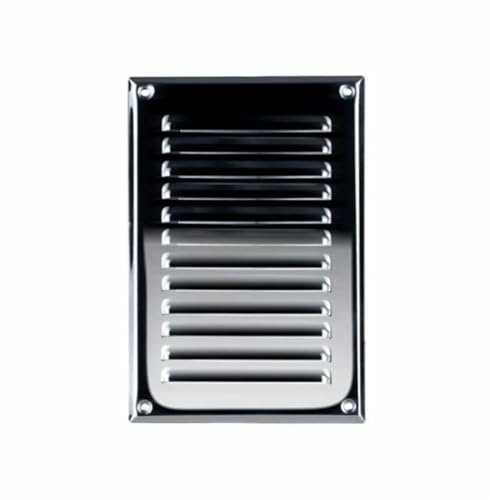 Stainless Steel Air Vent Grille - 165mm x 240mm / 6.5 x 9.5 inch - with Fly Screen/Anti Insect Mesh - Metal Ventilation Cover.