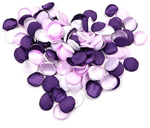Modixun Rosenblätter aus Seide, künstliche rosenblüten, künstliche Blütenblätter, fake blumen für rosenblätter hochzeit, heiratsantrag deko, romantische deko, verlobung deko, Violett