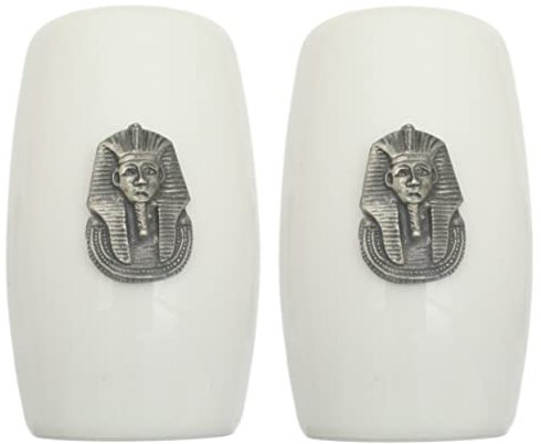 Pharaoh China Salt and Pepper Shakers Cruet Set Modern White CSP 512