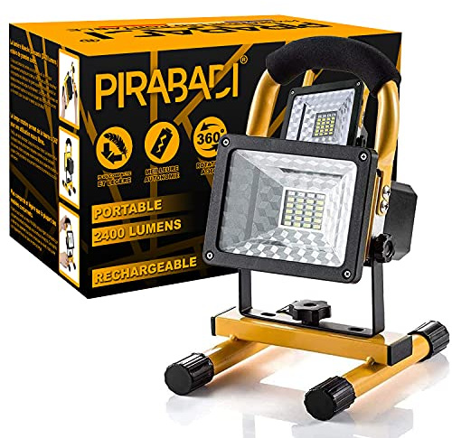 PROJECTEUR LED PORTABLE RECHARGEABLE | TRAVAIL | SUPER PUISSANTE ET LUMINEUSE | 20W 3 MODES | GYROPHARE | LAMPE DE TRAVAIL WORK LIGHT CAMPING TRAVAIL PECHE GARAGE CAVE | MARQUE FRANÇAISE