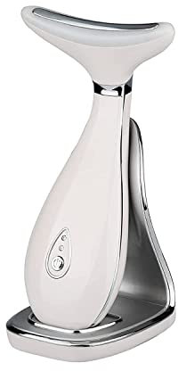 VRAIKO Lily Neck Face Massager, Face Sculpting Tool, Skin Rejuvenation Device with Thermal, Triple Action LED and Vibration, for Anti-Aging, Lifting and Tightening Sagging Skin (White)