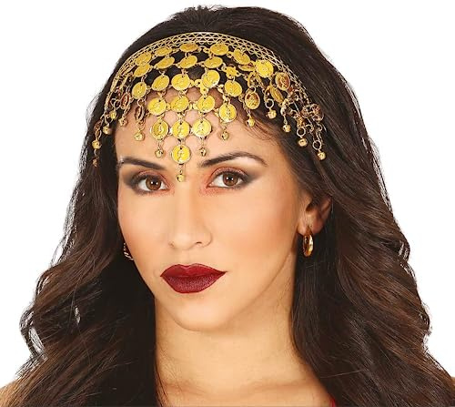 Orientalischer Kopfschmuck mit Münzen Gold Haarreif Haarband Orient 1001 Nacht Wahrsagerin