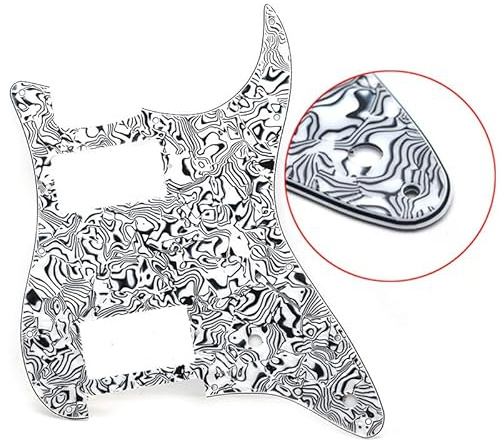 SHENGSUI Schlagbrett für Stratocaster mit Schrauben für amerikanische/mexikanische Fender Standard Stratocaster, Schwarz / Weiß