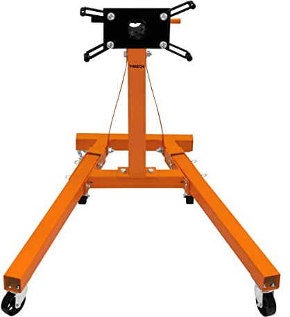 Support de boîte de vitesses pour moteur - 900 kg - Pieds pliants - Rotation à 360 degrés - Hauteur de travail : 810 mm - 6 roues - 2 freins - 4 bras de montage - Professionnel - Chariot de voiture -