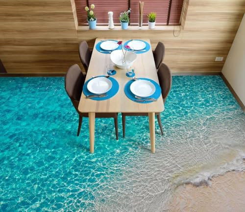 Benutzerdefinierte Boden Wasserdichte Stereo-Aufkleber 3D blaues Meer 3D-Bodenfliesen Aufkleber Bodenbelag Tapete Wandbild PVC Wasserdicht selbstklebende Tapete Wohnkultur,150 * 105cm
