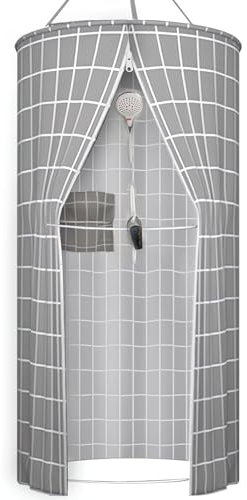 Tragbar Polyester Duschzelt Camping Umkleidezelt, Umkleidekabine Freistehend Toilettenzelt Camping, für Nassräume/Badezimmer, Wasserabweisend und Schimmelresistent (Color : A)