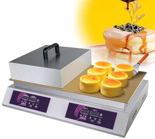 Máquina para hacer soufflé de panqueques, máquina comercial antiadherente para panqueques, 60-240 ℃, máquina para hacer muffins eléctrica de acero inoxidable para el hogar, panadería,DoubleHead