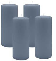 4er Set Adventskranzkerzen Pacific Blau Grau Ø 40 x 200 mm