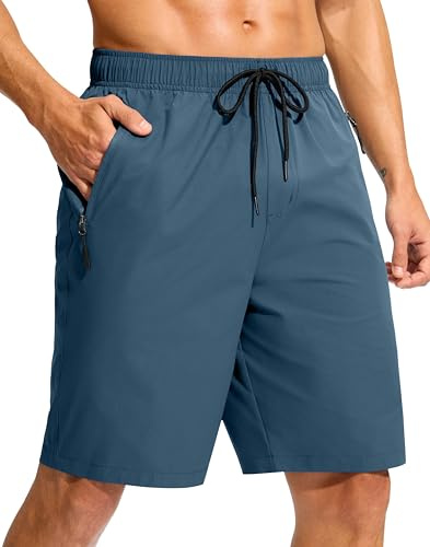 G Gradual Men's Swim Trunks 9 Quick Dry Swimming Board Shorts with Zipper Pockets Swimwear Bathing Suit for Men No Liner(Midnight,L)