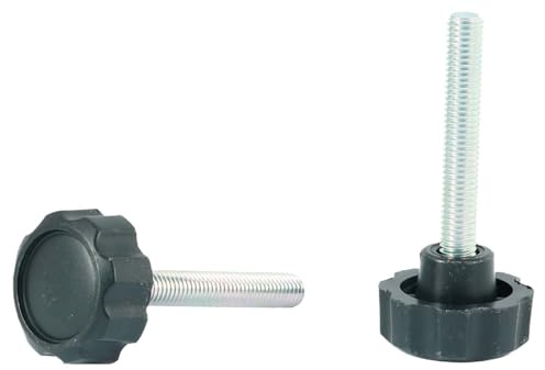Enkotrade Lot de 21 vis à poignée étoile M8 avec boulons filetés 60 mm Écrou de poignée, filetage moleté, écrou de serrage en plastique