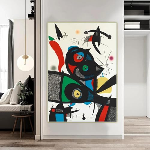 LTjiajuypd Joan Miro 《Oda a Joan Miró: Tafel 3》Drucke auf Leinwand, Ölgemälde, Kunstwerk, Poster, Bild, Wanddekoration, Zuhause, Wohnzimmer, 60 x 85 cm, rahmenlos