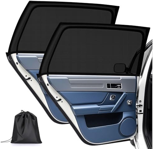 Pare Soleil Voiture Bébé,Lot de 2 Pare-Soleil Voiture Universel pour Bébé et Enfant, Chaussette Voiture Soleil Protection UV Fenêtre Filet Respirant Anti-Chaleur Compatible 95% des Véhicules