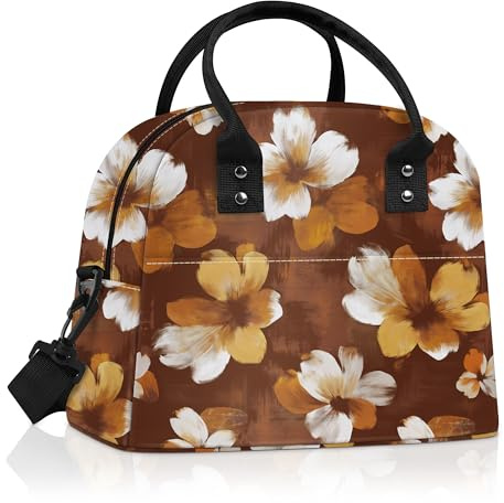 Clastyle Sac Isotherme Repas Femme Feuilles de Plantes Lunch Bag | Sac Gamelle Travail pour Bureau, Léger & Facile à Nettoyer, Petit Lunch Bag Isotherme pour Pique-nique