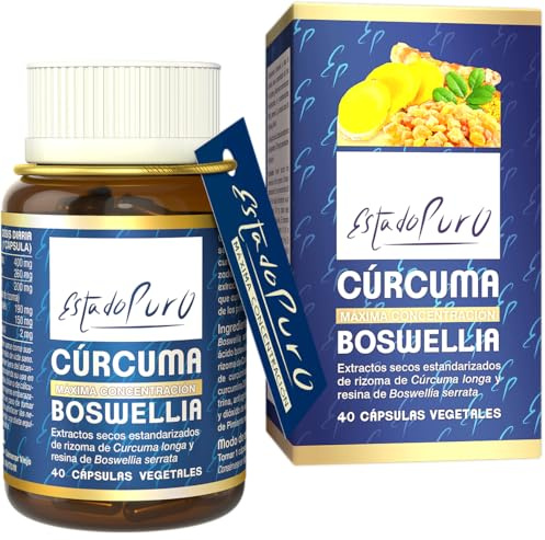 Boswellia Serrata + Cúrcuma y Pimienta Negra | Antiinflamatorio Natural para Articulaciones | Con 65% de ácido boswéllico y 95% curcumina | 40 Cápsulas Veganas – Estado Puro TONGIL