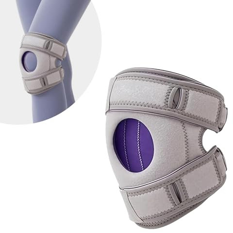 Generisch Kniebandage für Männer & Frauen – Leicht & Atmungsaktiv, Mit Silikon-Gel-Polster und Verstellbaren Riemen, Rutschfestes Knee Support für Sport, Fitness, Joggen & Alltag